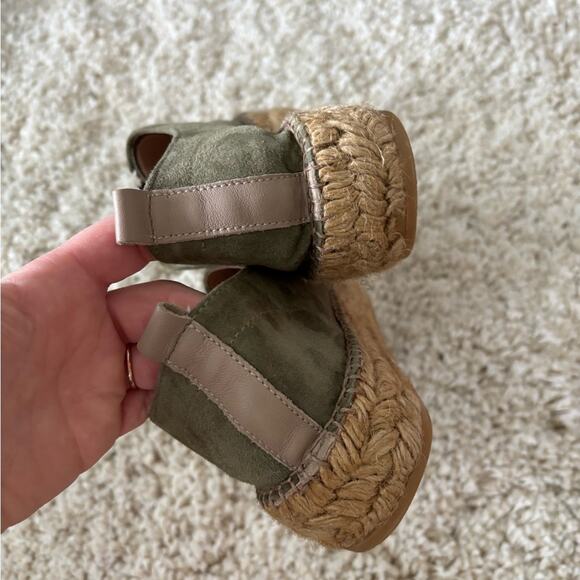 Eric Michael Serena Olive Green Suede Platform Espadrille Women’s Size 37 - Picture 7 of 9
